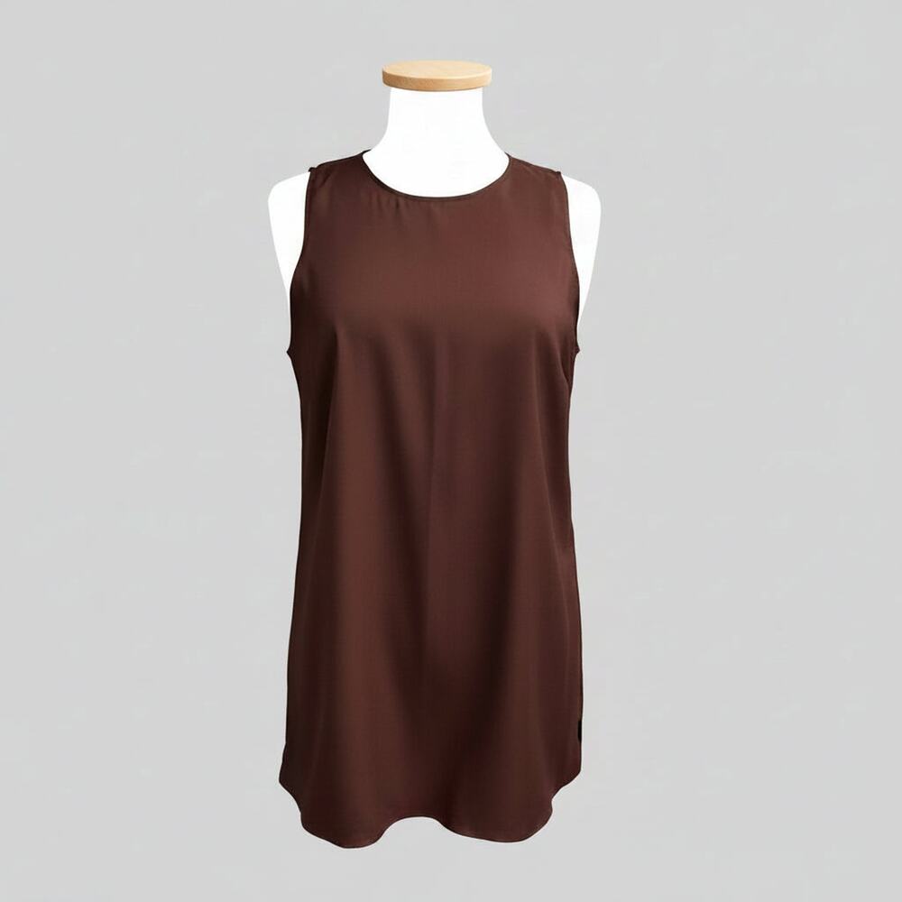 Brunello Cucinelli brown stretch silk reversible blouse, size L
